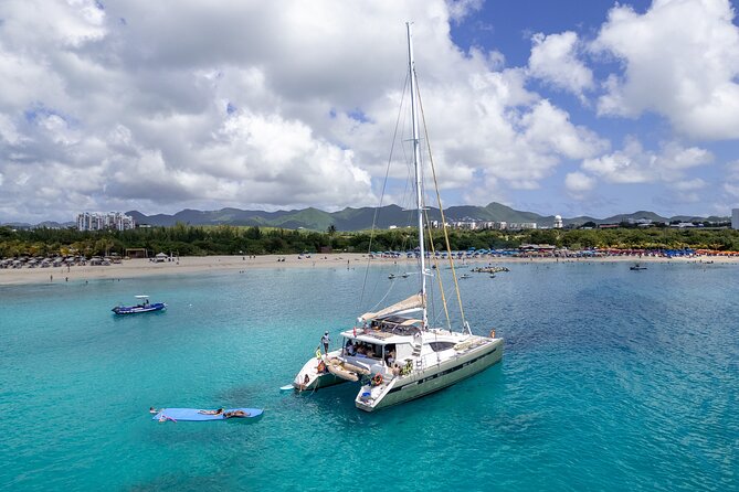 5 Hour Luxury Catamaran Day Sail in Sint Maarten on The Phoenix - Mullet Bay or Simpson Bay: the long anchor-and-swim finish