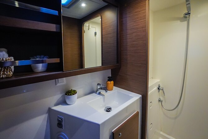 Luxury Catamaran Private Charter in St. Maarten/St. Martin - Lunch on the water: BBQ skewers, salads, cookies, and locally made ice cream