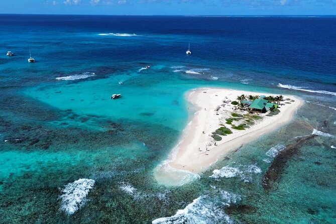Private Boat Charter St Maarten / St Martin - Pinel Island: beach restaurants, shallow water, and iguanas