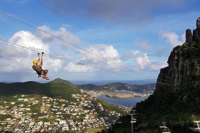 Sky Explorer Schooner and Sentry Hill Line Tour St Maartin - Three Adventures, One Mountaintop Base in St. Maarten