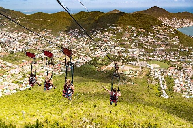 St Maarten Full Combo: Flying Dutchman, Zip Line & Schooner Ride - Sentry Hill zip line segment: fast, high, and scenic