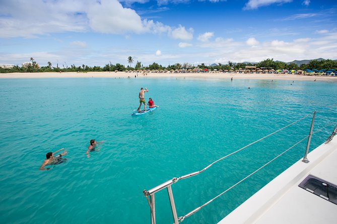 St Maarten Luxury Catamaran Full-Day Group Charter - Happy Bay: Your first real chance to swim